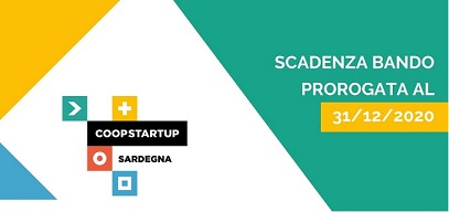 Coopstartup Sardegna: prorogata al 31 Dicembre la scadenza del bando Coopstartup Sardegna: prorogata al 31 Dicembre la scadenza del bando