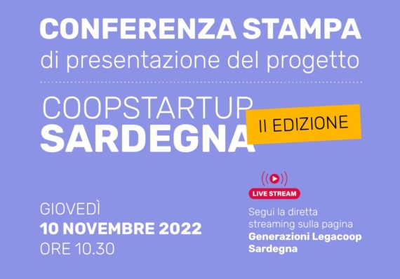 Conferenza stampa di presentazione Coopstartup Sardegna II edizione – giovedì 10 novembre 2022 ore 10.30