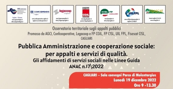 Iniziativa 19 dicembre – Le linee guida sugli affidamenti dei servizi sociali per appalti e servizi di qualità