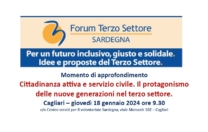 Cittadinanza attiva e servizio civile. Il protagonismo delle nuove generazioni nel terzo settore. Giovedì 18 gennaio 2024 ore 9.30 CSV Cagliari